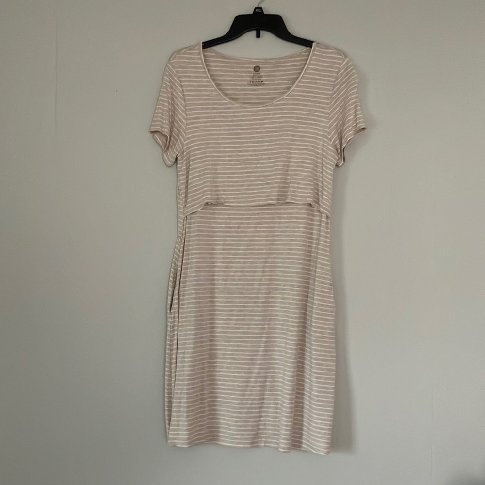 Kindred Bravely Nursing friendly dress in Oatmeal L